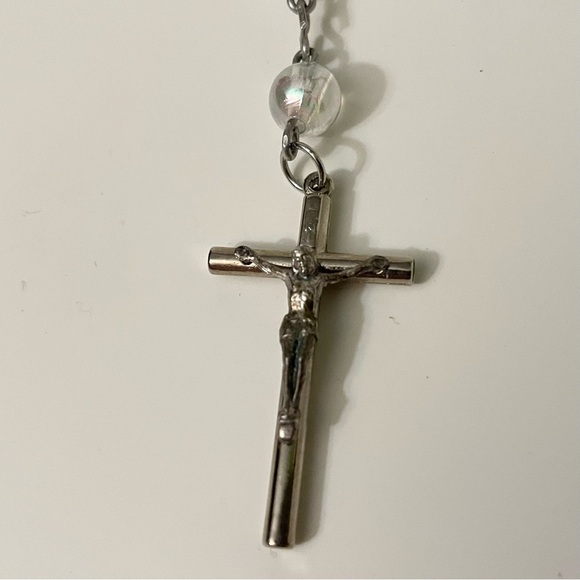 Vintage Crucifix Catholic Jesus Christian Cross Pendant Rosary Necklace - Picture 16 of 16